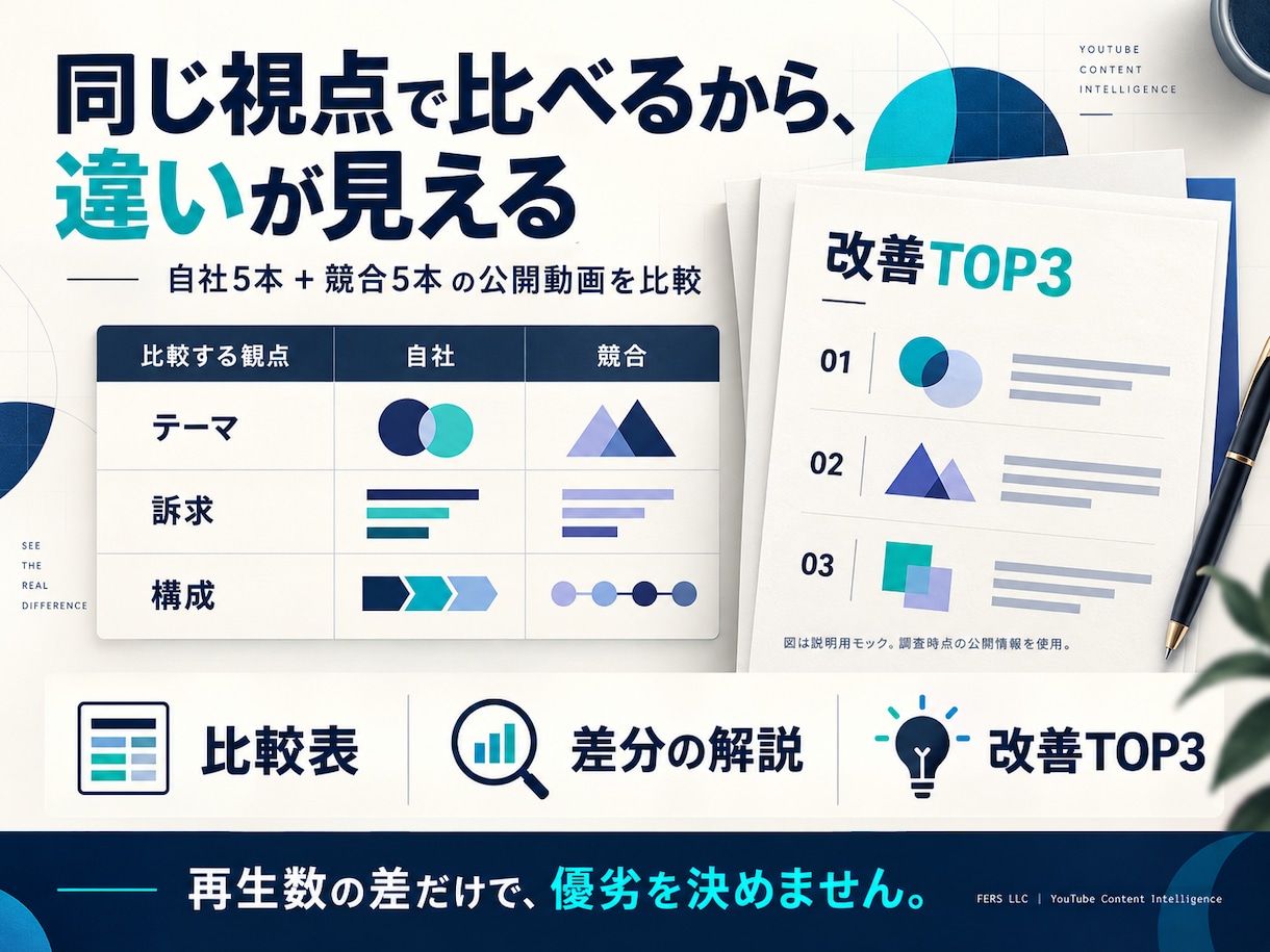 自社と競合YouTubeを比較し改善提案します 数字を根拠に次の一手を提案します イメージ2