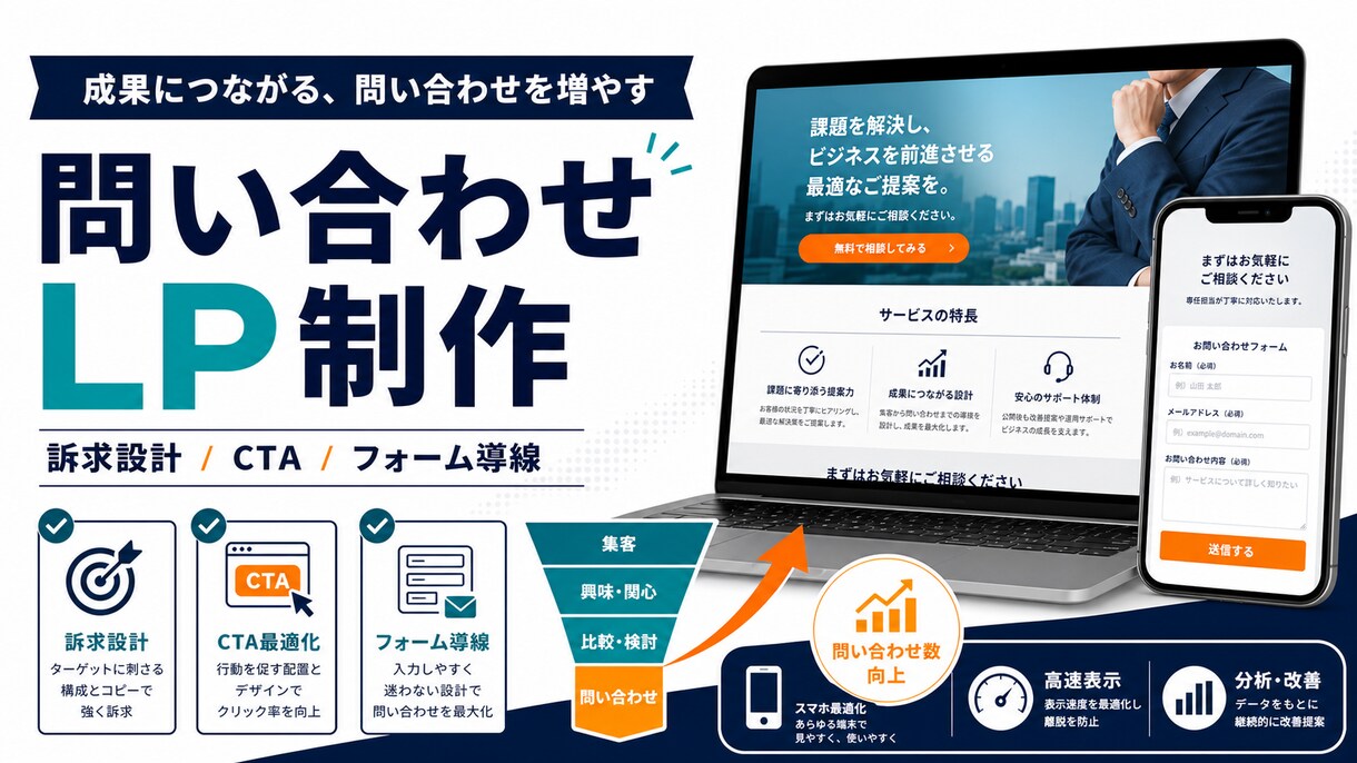 問い合わせLPを制作します 公開後30日まで改善確認も対応 イメージ2