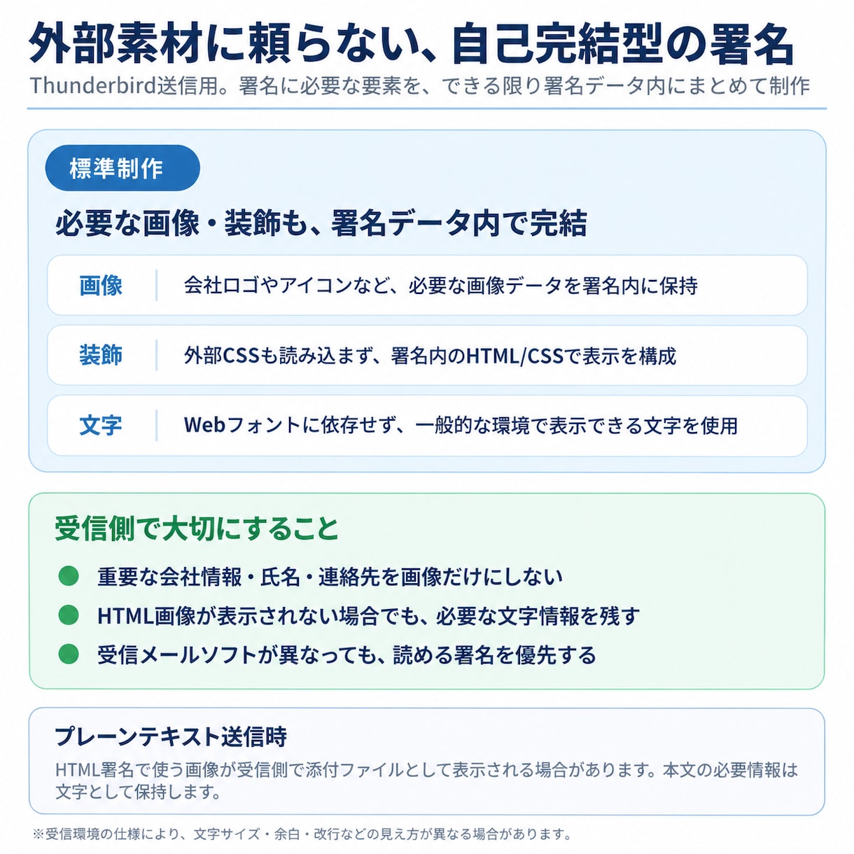 Thunderbird用HTML署名を制作します HTML・プレーンテキスト両対応、15デザインから選べます イメージ6