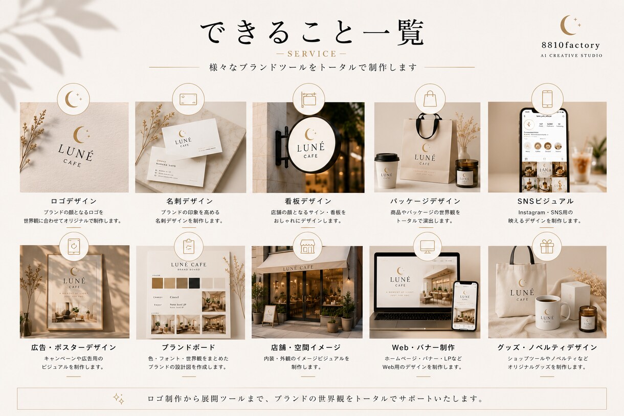 洗練されたAIロゴデザインを制作します ブランドの世界観まで設計します イメージ5