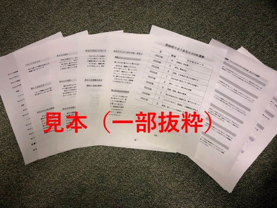 未来予想！あなたの人生9年分の運命を完全鑑定します 20000字・50ページで人生の流れと重要な転機を完全解説 イメージ2