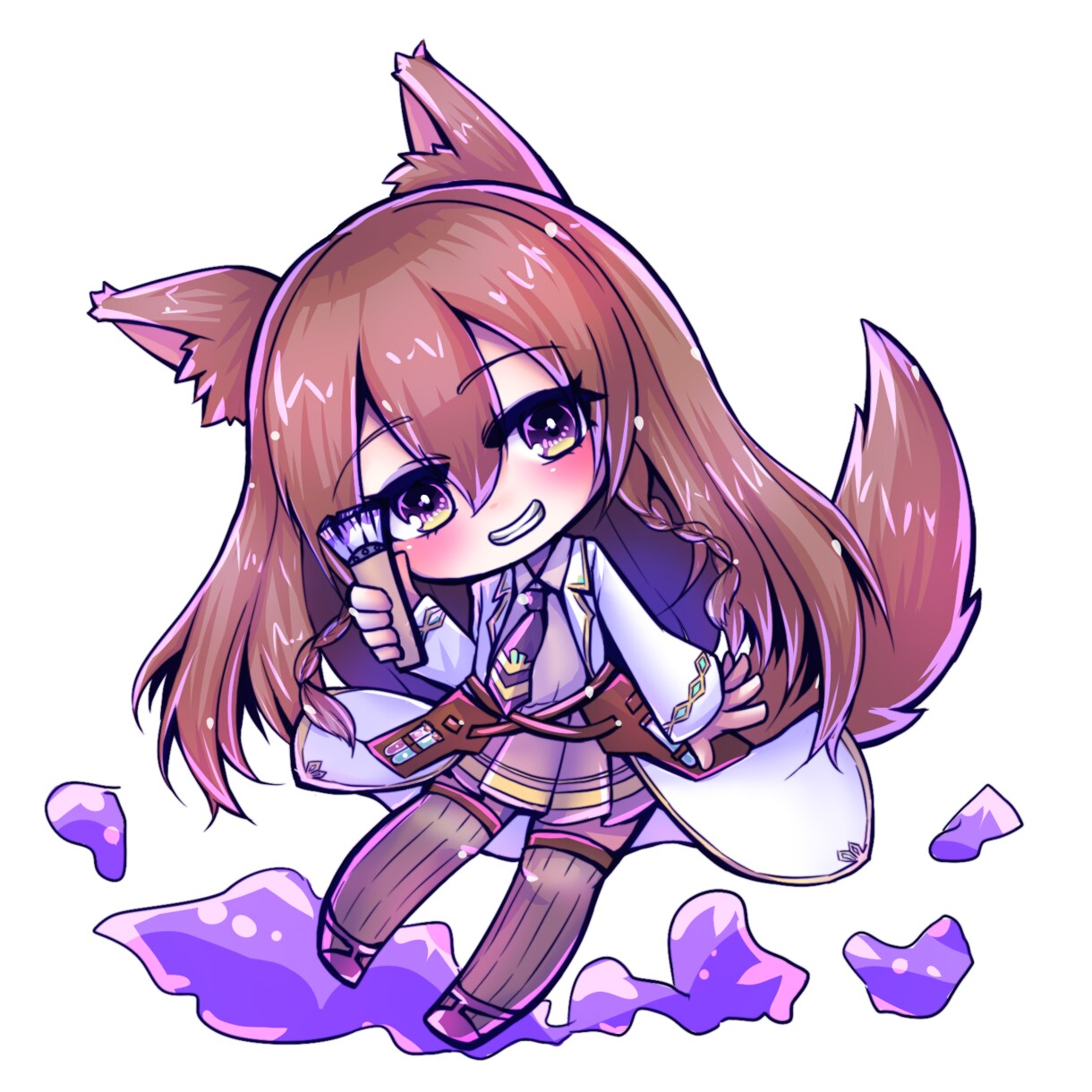 可愛いディフォルメイラスト描きます 髪がつやつやのデフォルメ（全身）イラストを描きます イメージ3