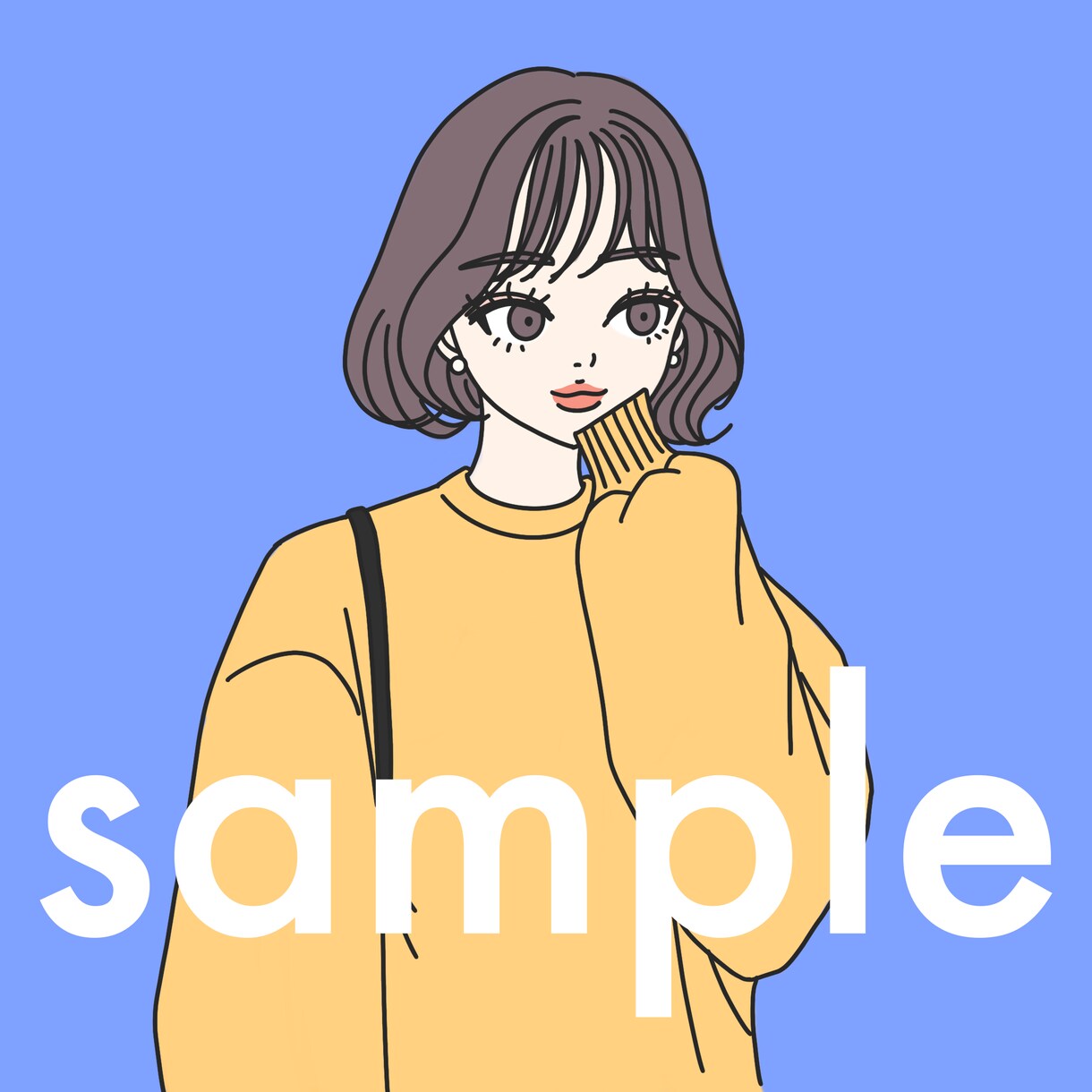 リテイク無制限！おしゃれな雑誌風アイコン描きます 被らない個性派アイコンお任せ下さい【最短１日】【商用可】 イメージ5