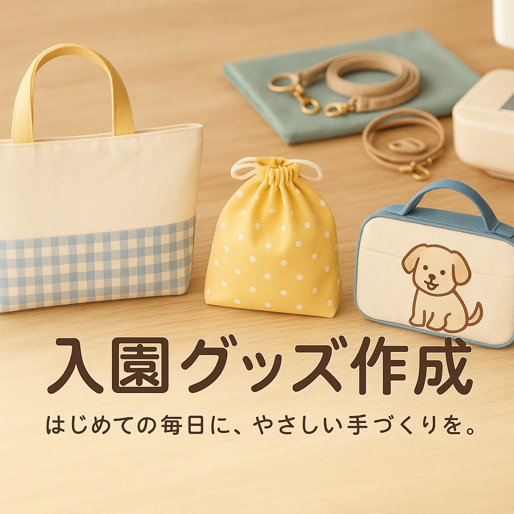 入園準備はおまかせ!手作り入園グッズ作成します 通園バッグや巾着などを丁寧に制作します。 イメージ1