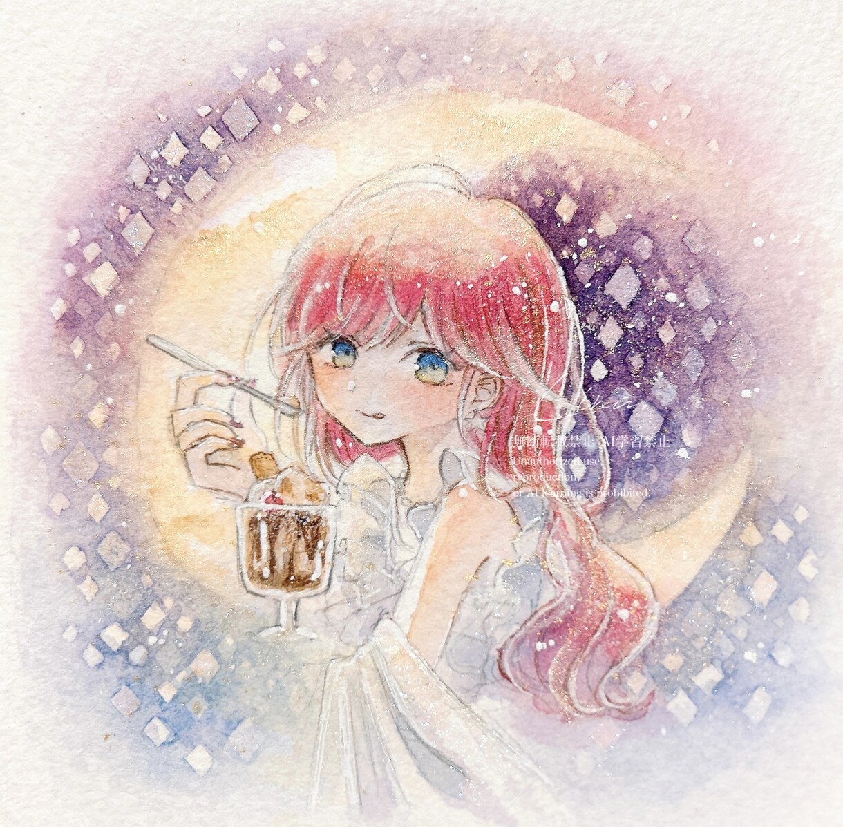 アナログの透明水彩を使ったSNSアイコンを描きます 淡く儚い雰囲気から濃く深い世界観まで水彩で表現します。 イメージ6