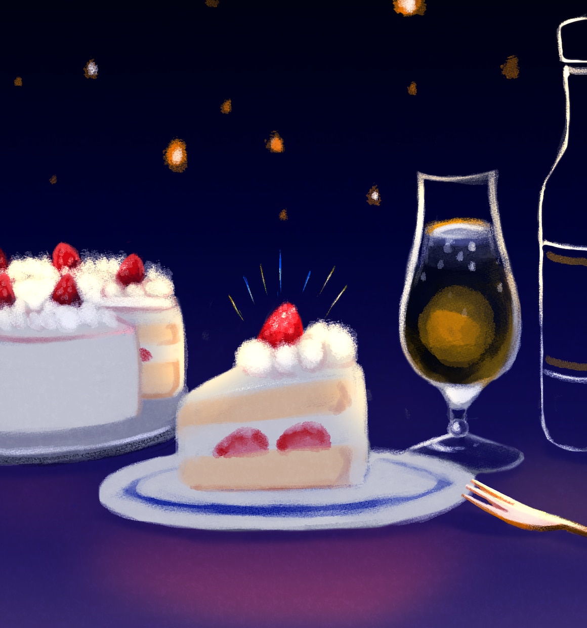 クレヨンタッチのふわふわスイーツイラスト描きます 絵本のようなクレヨンタッチでゆるふわスイーツ描きます イメージ1