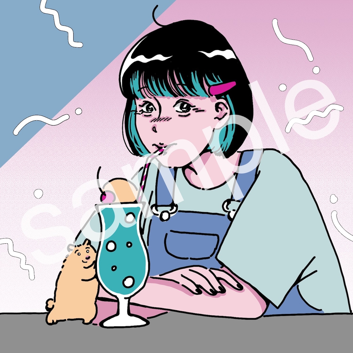 らしさを詰め込み昭和レトロでポップな似顔絵描きます アイコン、ウェルカムボード、サプライズなどにおすすめです イメージ3