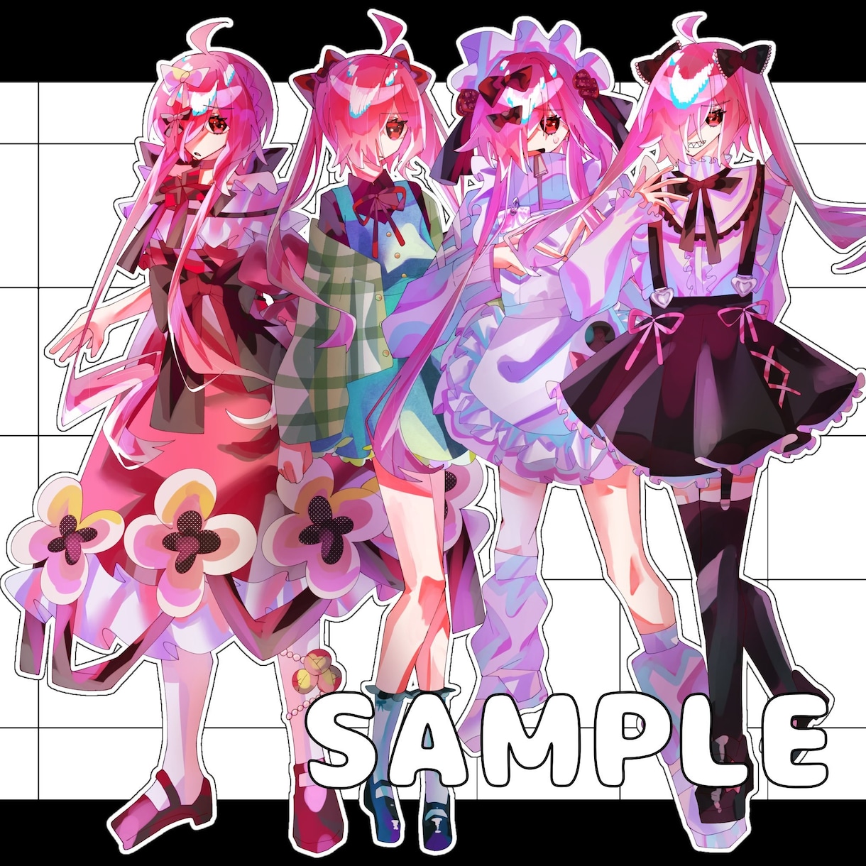 女装男子の全身立ち絵 衣装デザイン込みでかきます あなたのキャラを可愛く女装させませんか？ イメージ2