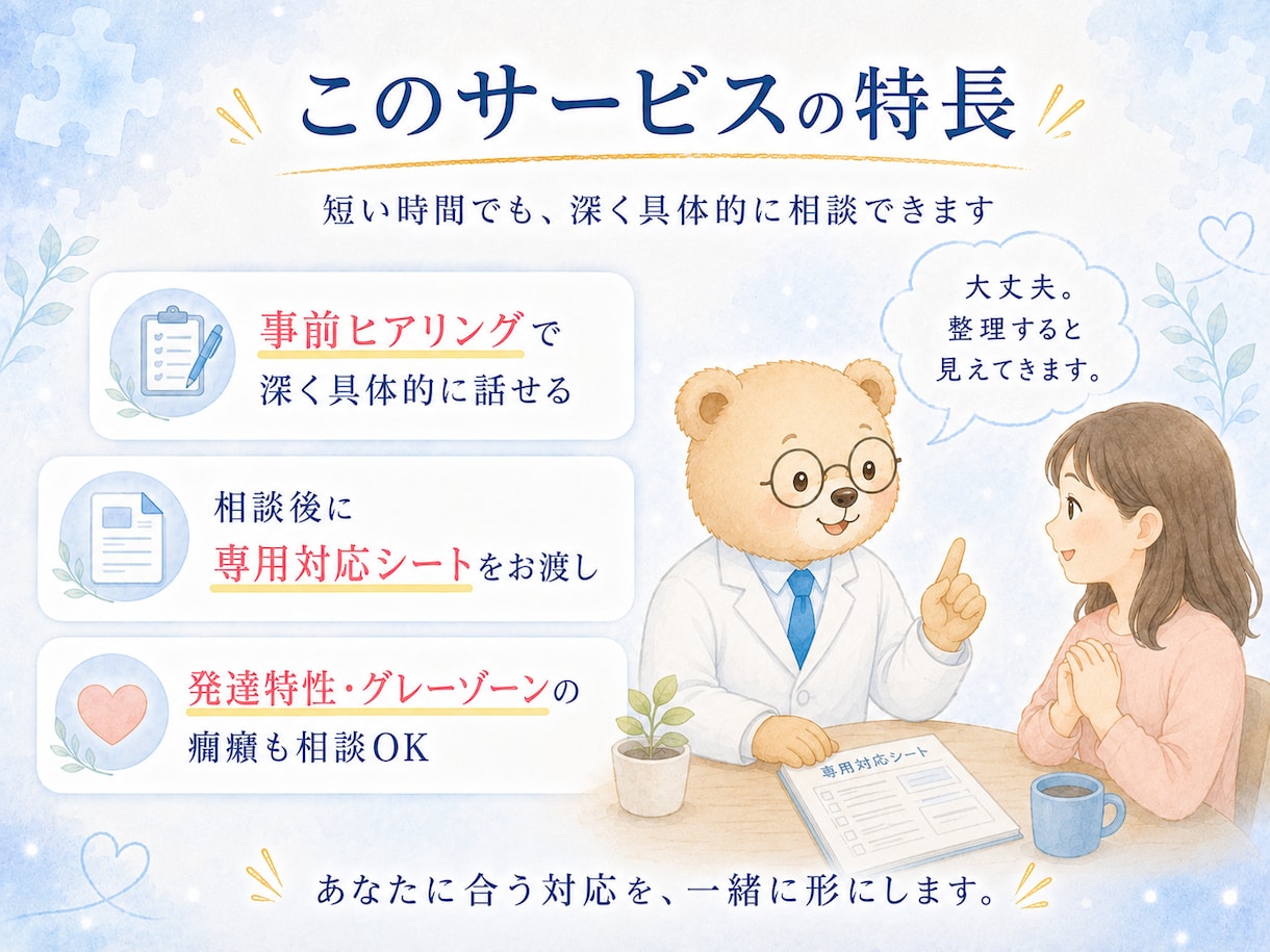 発達障害のお子さんの癇癪に具体的な対応を伝えます 発達障害・反抗期の癇癪に限界のママへ、対応メモを作ります イメージ6