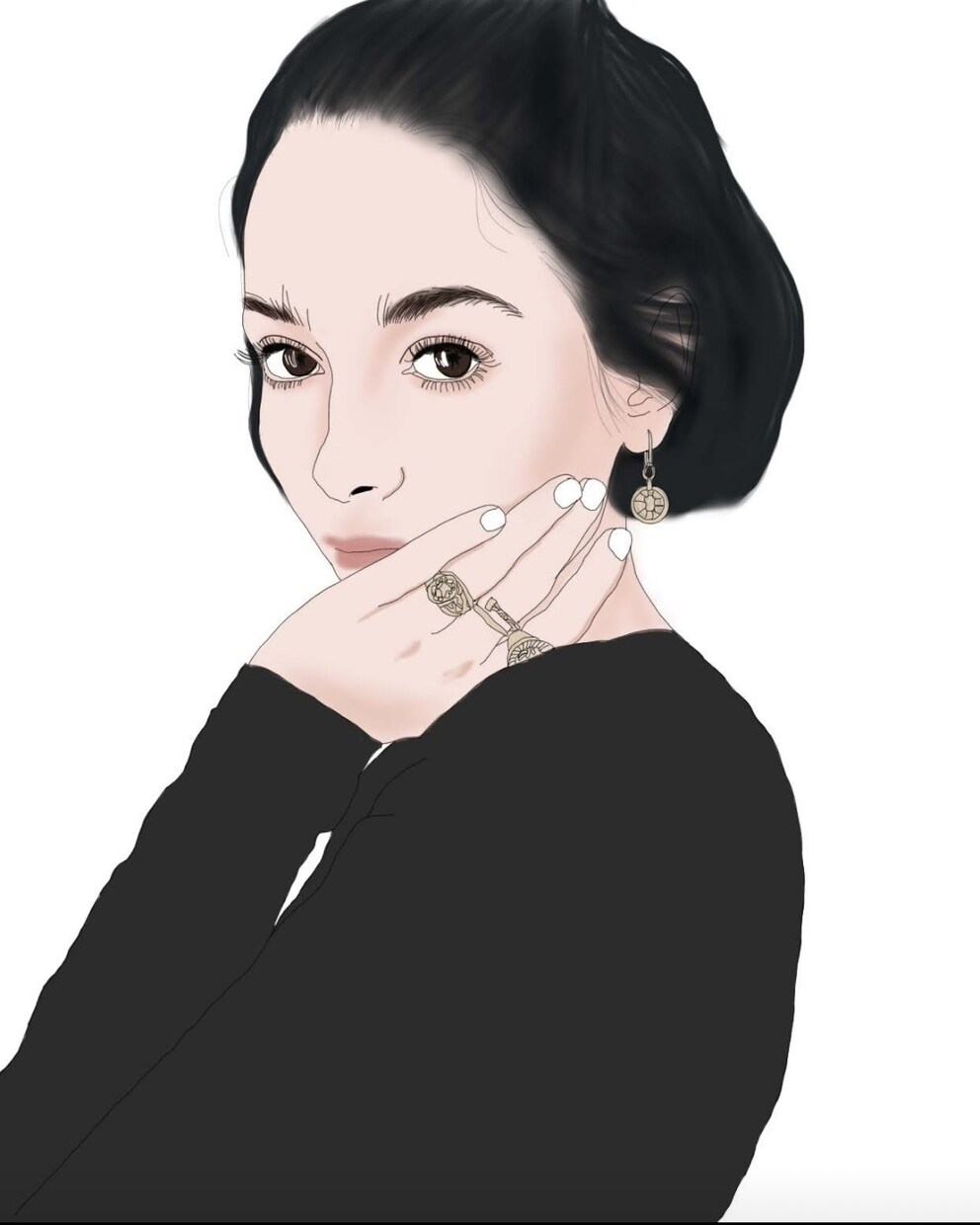 写真を元にリアルでシンプルな人物画を描きます 手などパーツも描きます♪待受、壁紙、プロフィール・プレゼント イメージ6