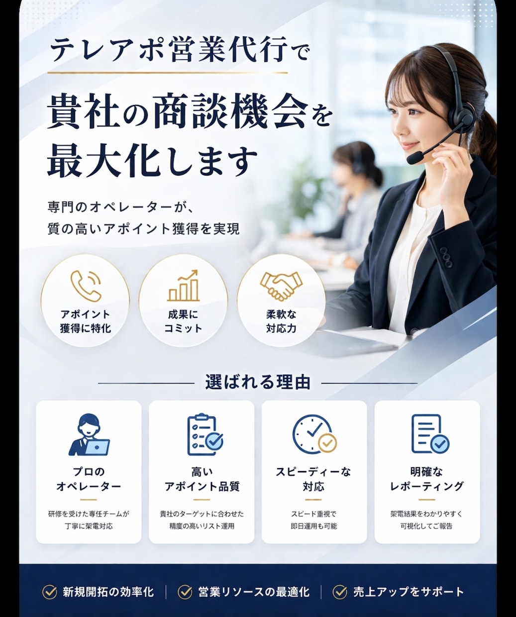 テレアポやメール送信を代行し、お困り事を解決します 圧倒的な対応と納期の早さで営業全般をお手伝い致します！ イメージ1