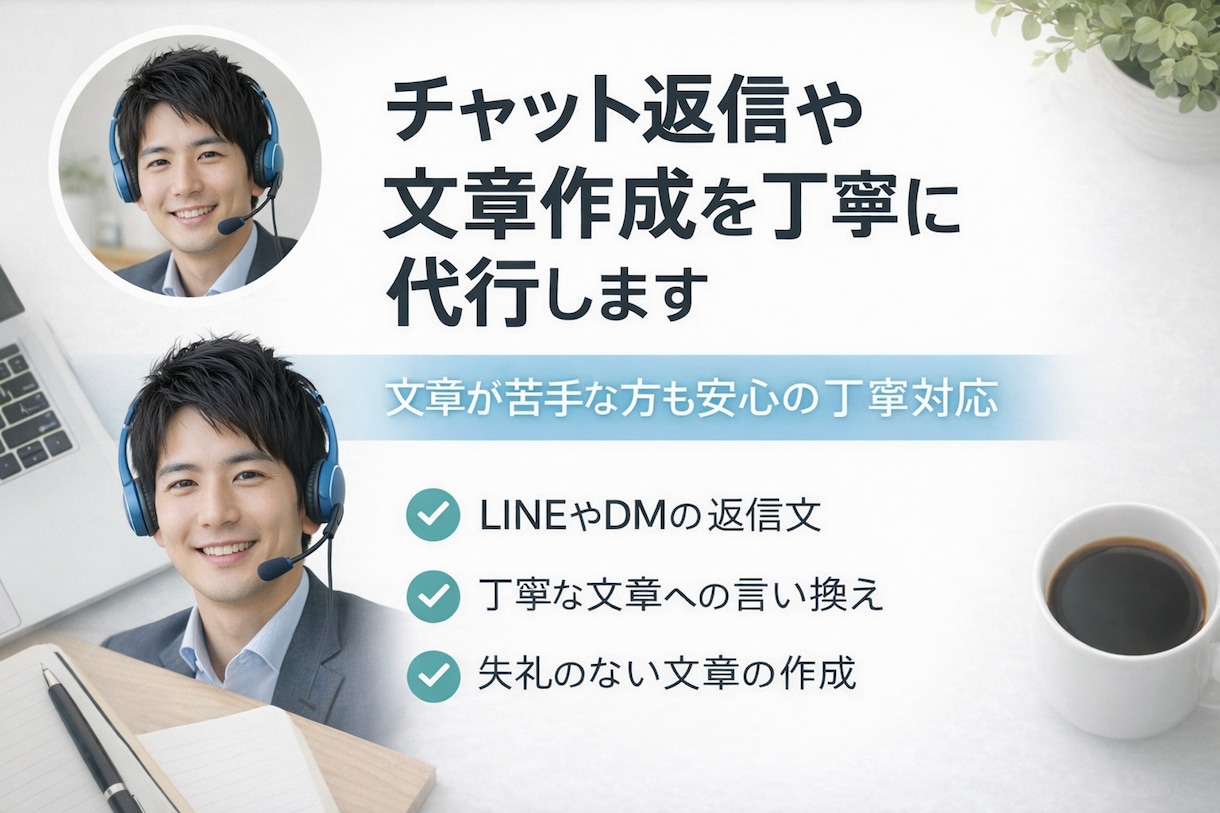 チャット返信や文章作成を丁寧に代行しますます 早めの返信と誠実な対応を心がけます イメージ1