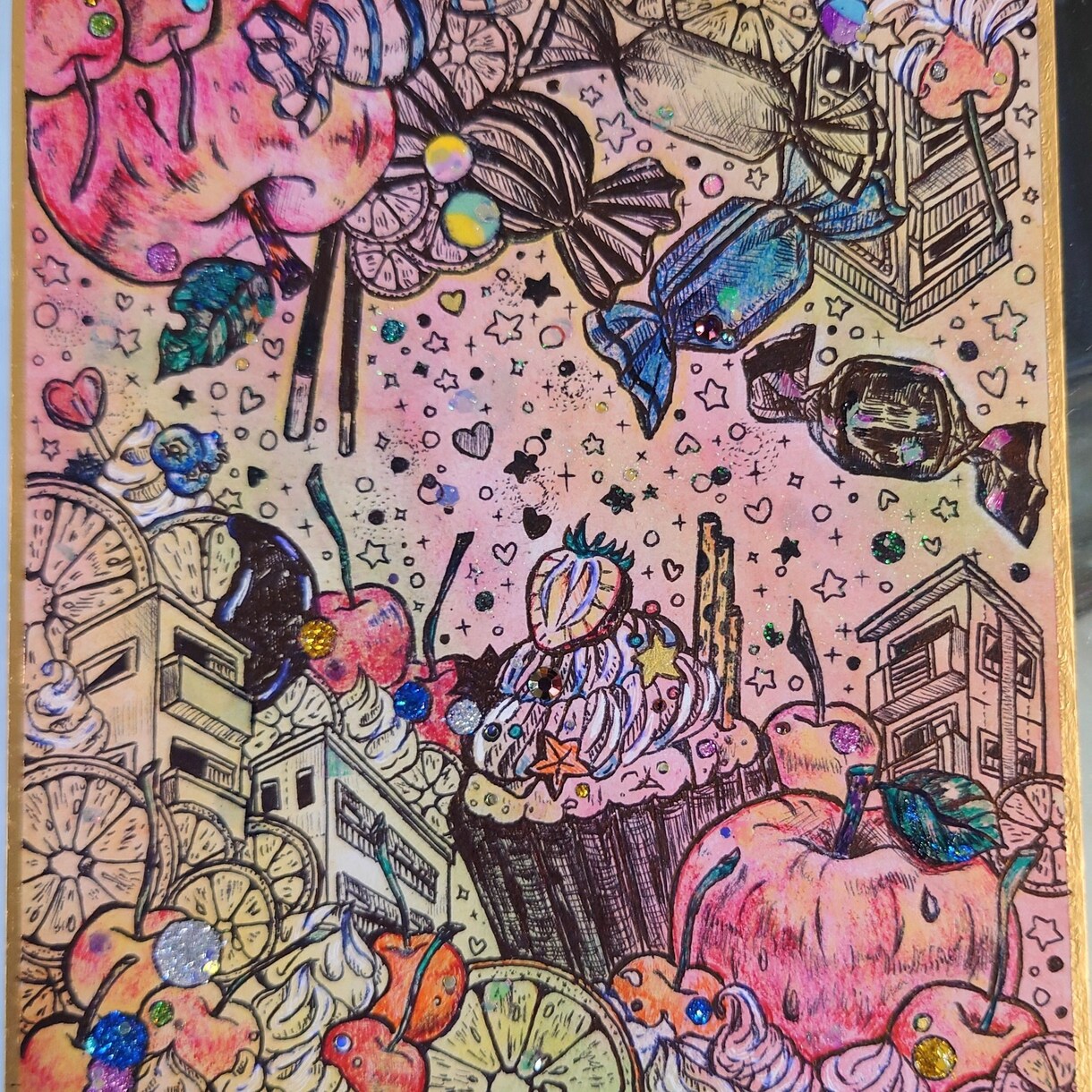 ミニ色紙サイズの絵画を作成します 世界に１つだけ！独創的でカワイイ、特別な作品です！ イメージ5