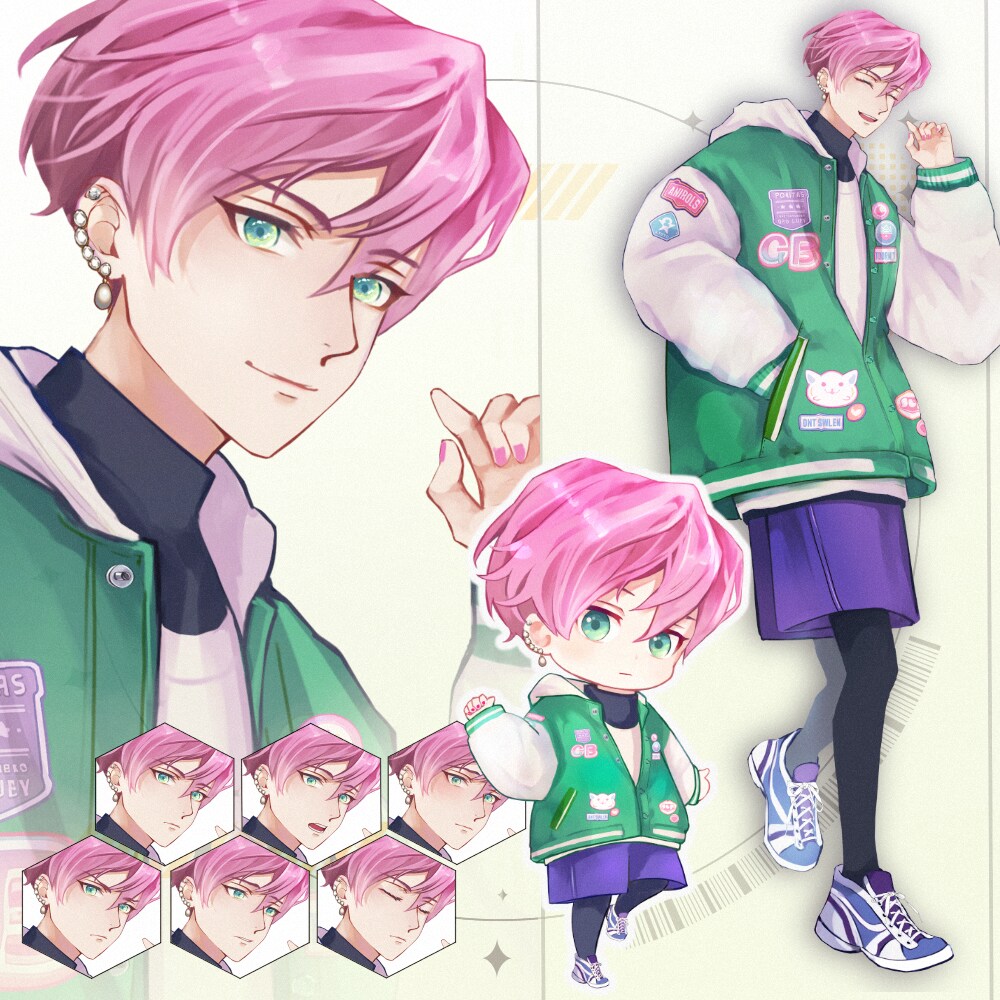 中性的な少年。SDキャラ付いてます TRPGや配信で使えるキャラクターイラストです イメージ1