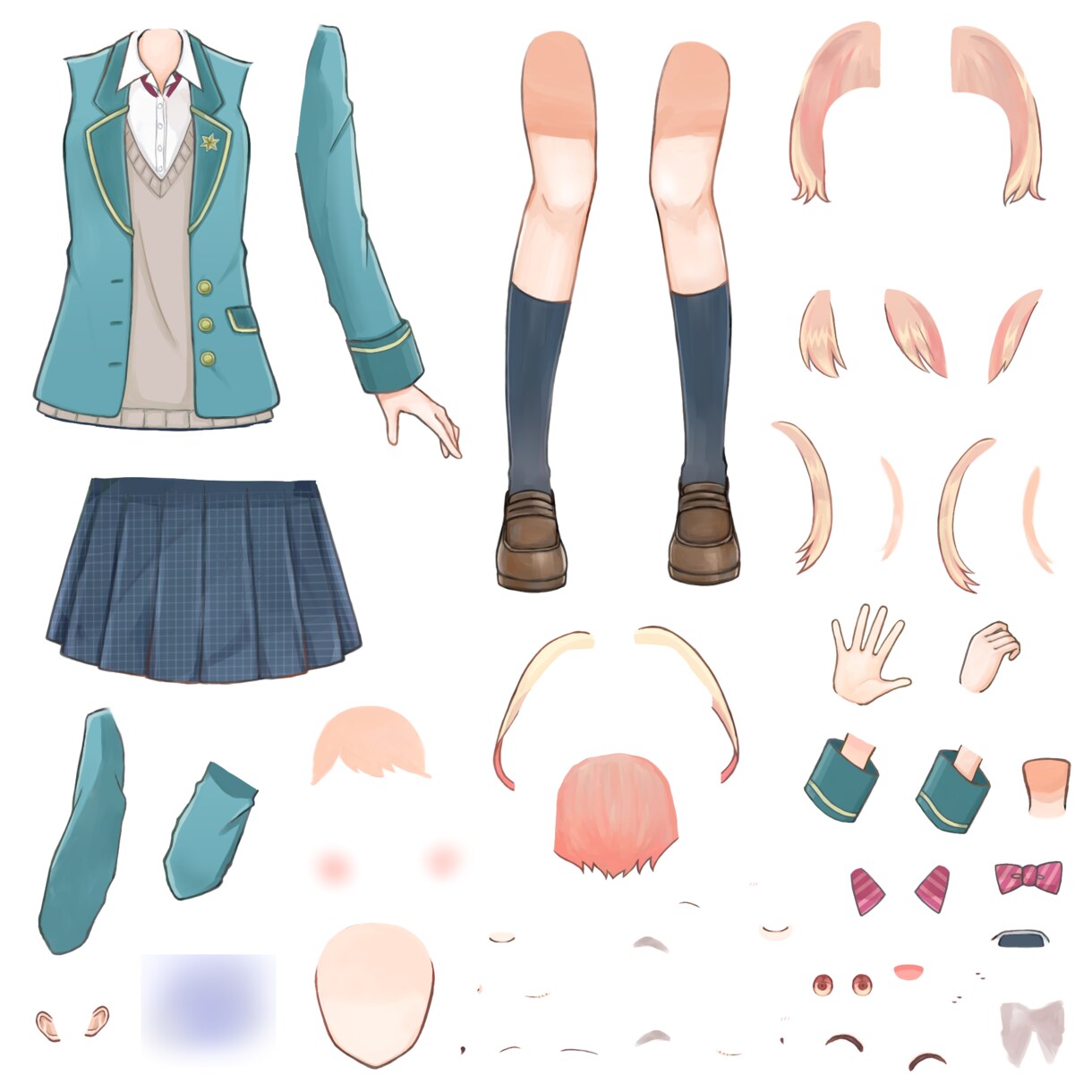 Live2D用イラストを制作します パーツ分け込み！Live2D用イラストをお作りします イメージ6