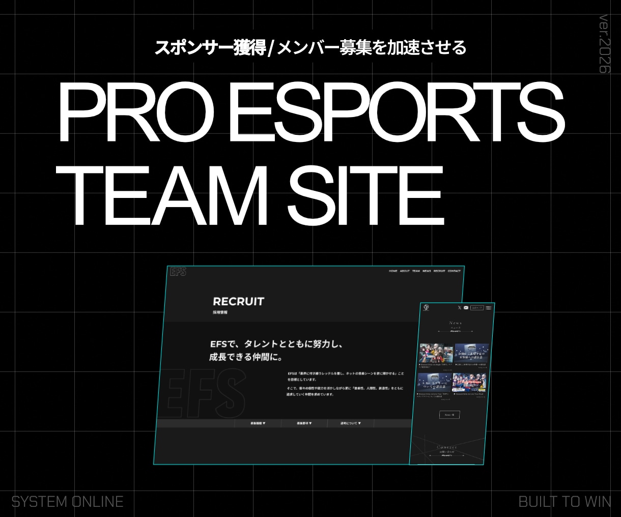 Esportsチーム向けサイト作ります 【先着3名】eスポーツチームのHP制作！スポンサー獲得対策 イメージ1