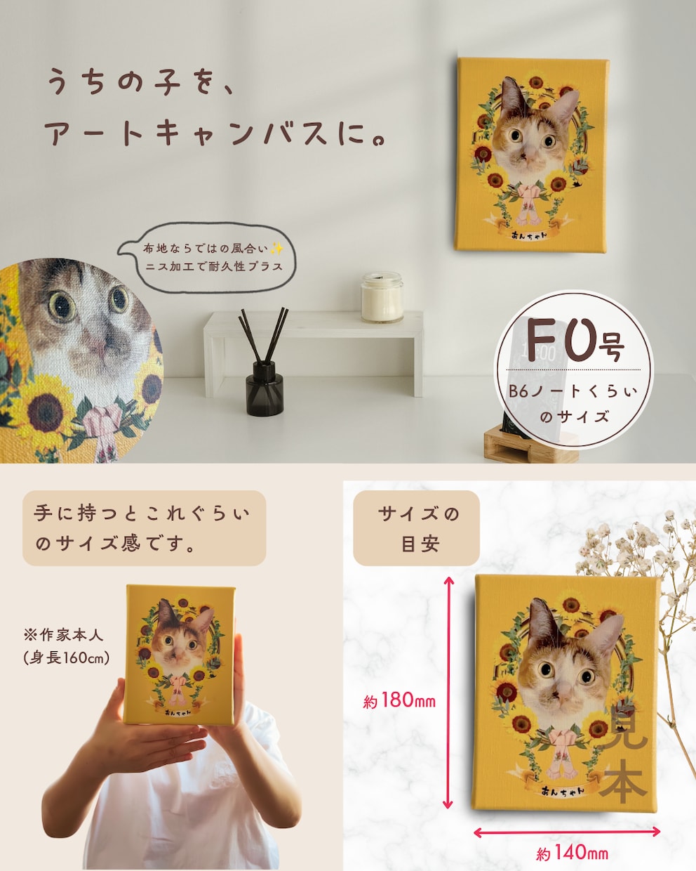 うちの子ペットアート作品をキャンバスにします 1枚の写真からコラージュで世界に一つのアートをお部屋に イメージ1
