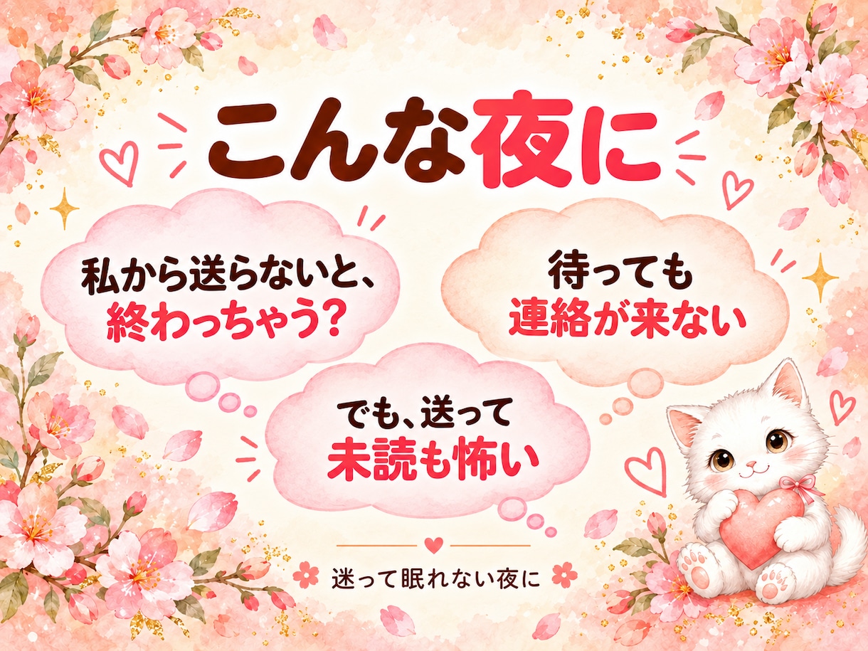 LINEする？待つ？今夜の選択肢を占います 18〜22時受付｜彼の気持ちと、今できることをお伝えします イメージ2