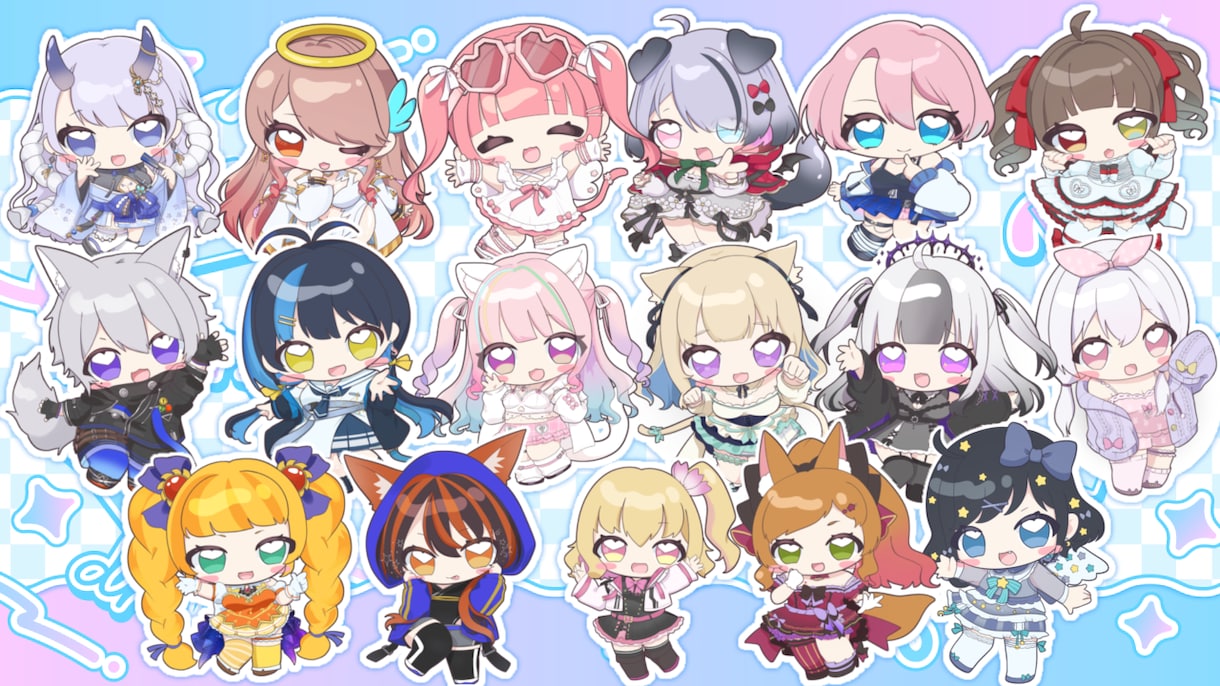 可愛いデフォルメイラスト描きます 大きなハイライトがとってもかわいい イメージ1