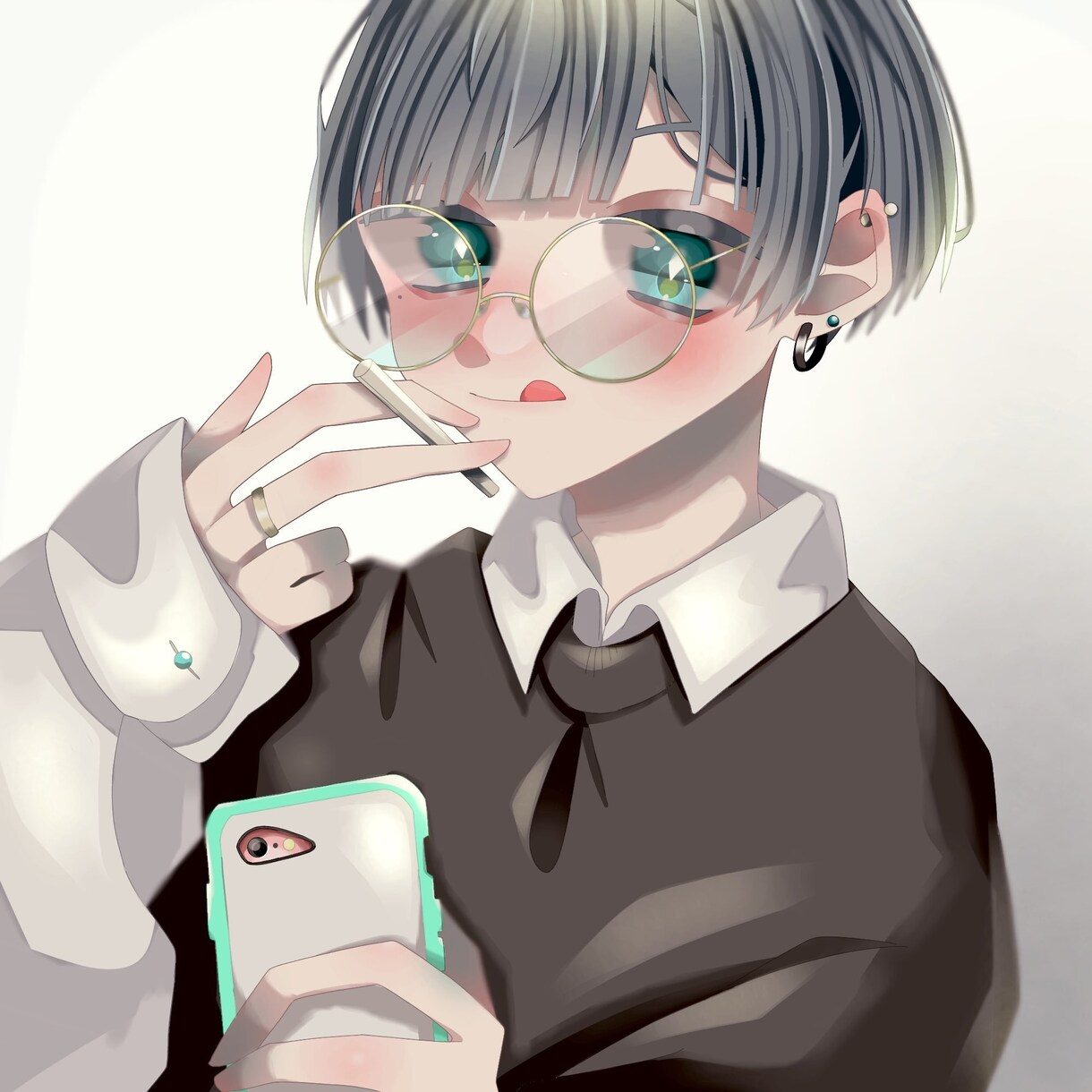 モノクロチックの少年少女描きます モノクロチックな雰囲気暗めのイラストです！ イメージ2
