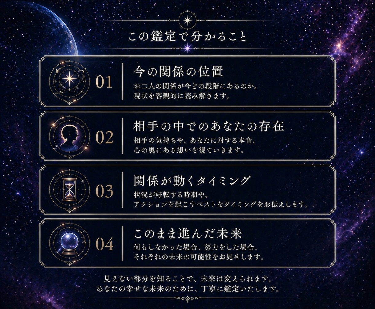 復縁特化：暗黒占星術｜途切れた縁の行方を視ます 復縁・音信不通・彼の本音・再び結ばれるご縁を深く読み解きます イメージ8