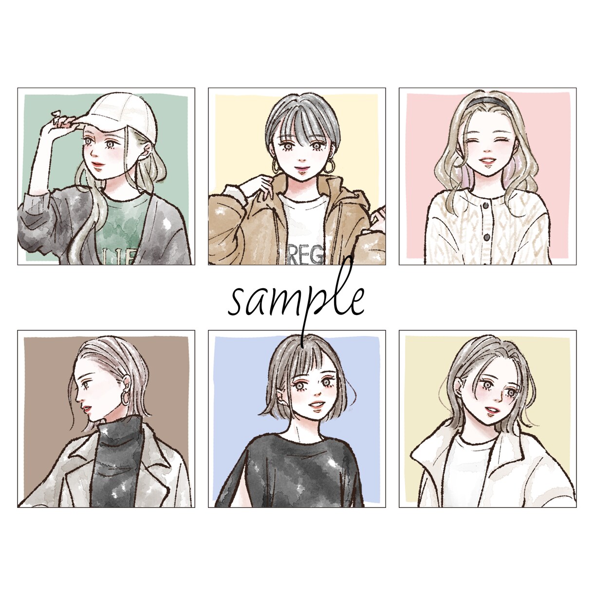 オシャレで女っぽい女の子お描きします シンプルすぎないけどオシャレな女性・女の子！SNSアイコンに イメージ3