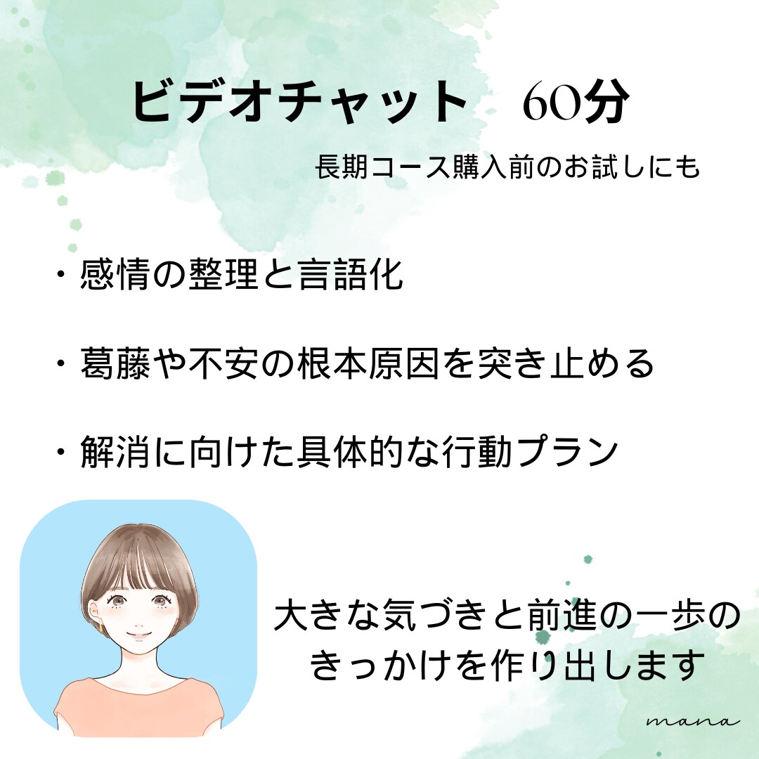 心の中にある葛藤や不安の原因を突き止め、解消します 早朝深夜対応可★長期プラン購入前のお試しでもご利用ください イメージ1