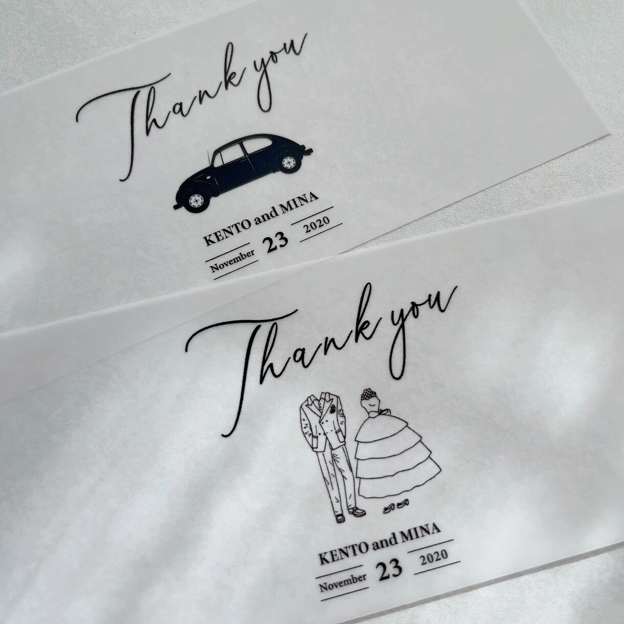 結婚式：世界で1つのお車代封筒・お礼封筒承ります デザイン全5種！トレーシングペーパー帯がおしゃれで大人気◎ イメージ7