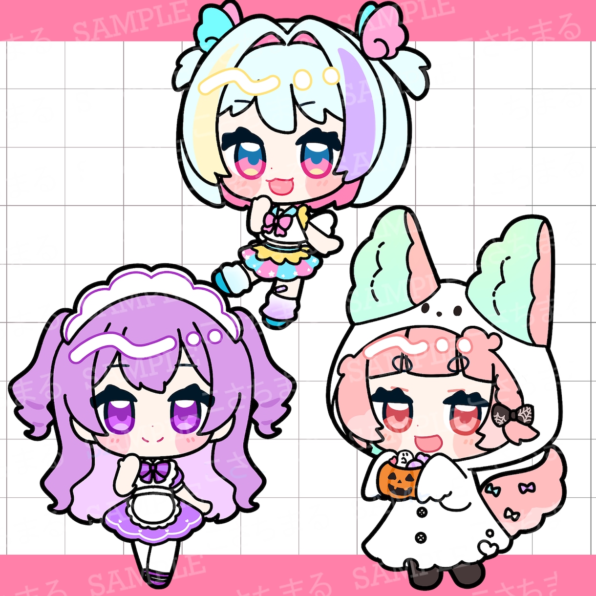 残り1名限定セール中！もちもちミニキャラ制作ます グッズやアイコンなどにもちもち可愛いミニキャラいかがですか？ イメージ4