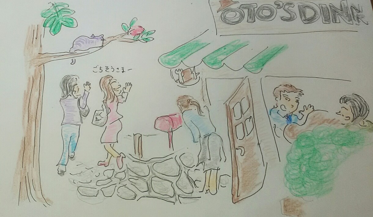 飲食店の紹介イラストを描きます お店の雰囲気、おすすめメニューなどを旅行記のように。 イメージ1