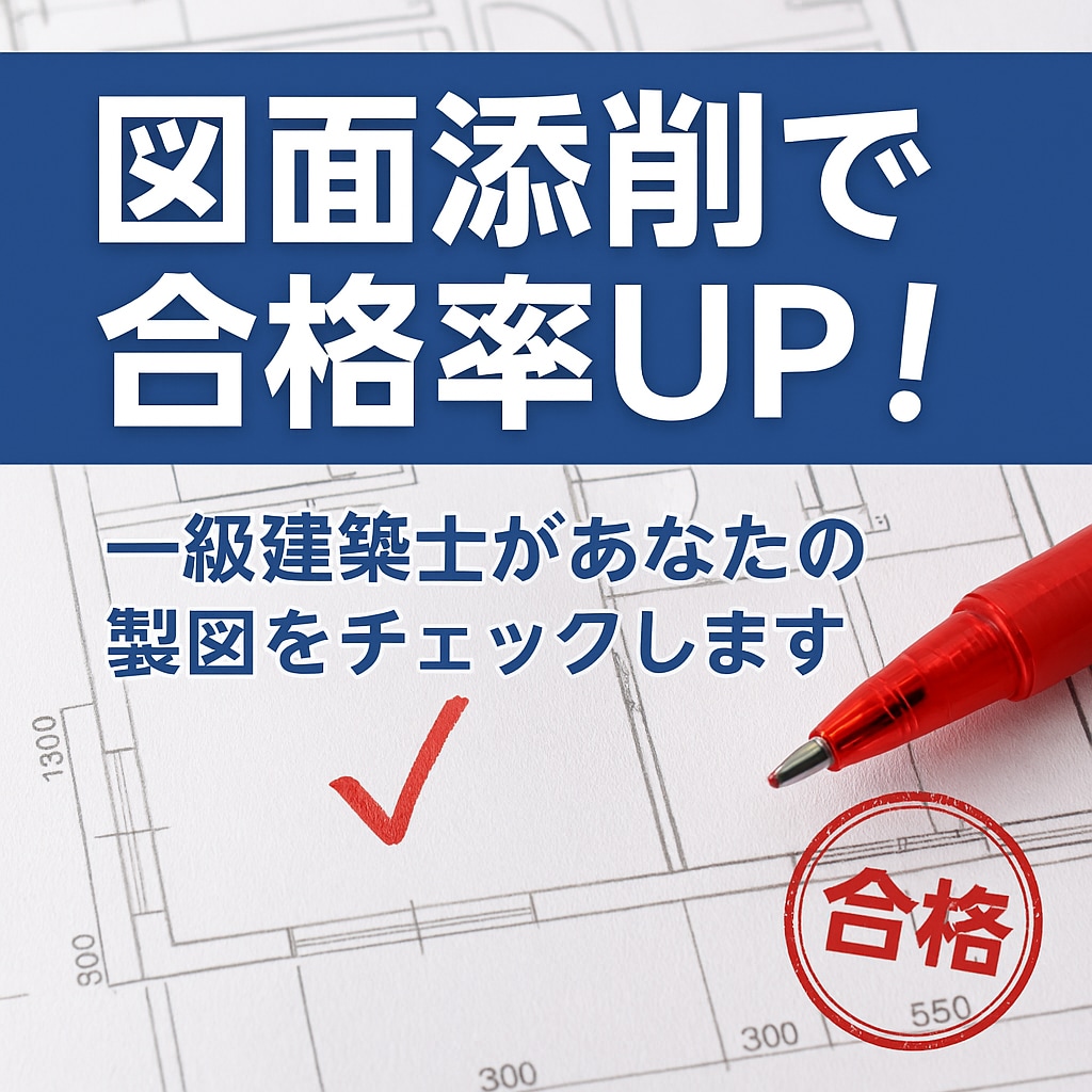 一級建築士が製図試験の図面を添削・アドバイスします 合格率UPを目指すあなたへ（初回お試しあり） イメージ1