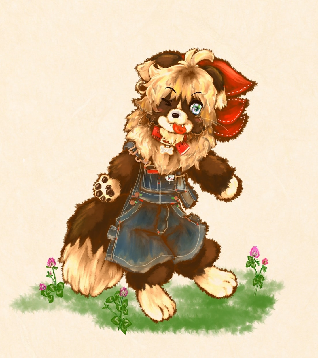 動物キャラ(ケモノ)の絵本風イラストを描きます 線画なしのもふもふタッチです！ イメージ6