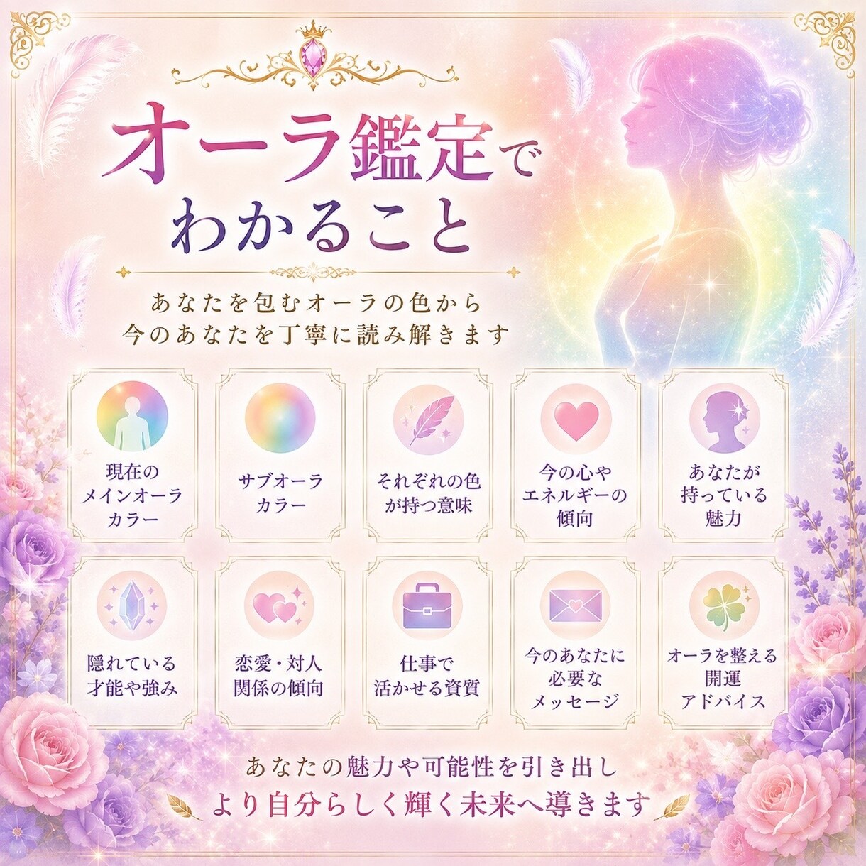 写真からあなたのオーラを鑑定します 今のあなたを包む色から魅力・才能・心の状態を読み解きます イメージ2