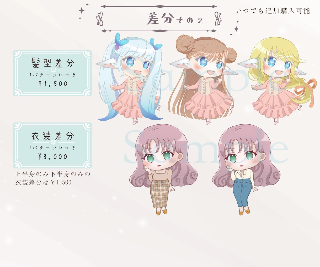可愛い♡デフォルメ #ちびキャラ オーダー承ります 表情差分、ポーズ差分もお任せください。 イメージ5