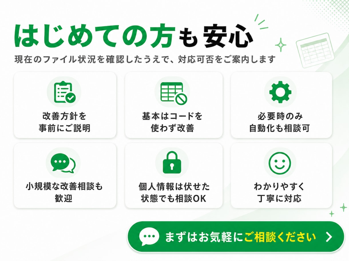 Excel・スプレッドシートを使いやすく改善します 見づらい管理表を、入力しやすく・集計しやすい形に整えます イメージ10