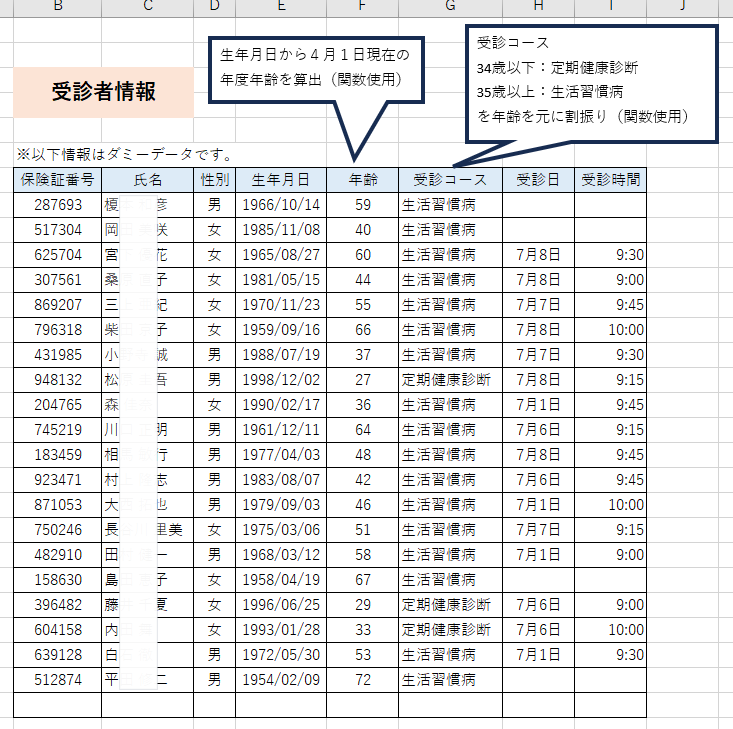 使う人が楽になるExcel予約管理表を作ります クリニック・治療院・教室の予約管理を事務歴33年が楽にします イメージ2