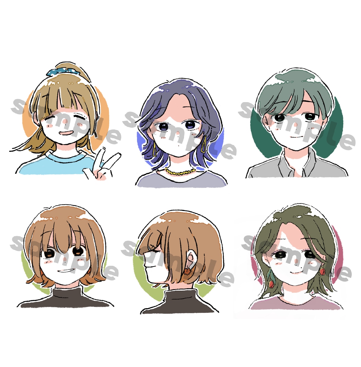 ふんわりゆるゆるイラストアイコンを制作します 『あなたらしさ』が伝わるアイコンをつくりませんか ◡̈ ⚚ イメージ5