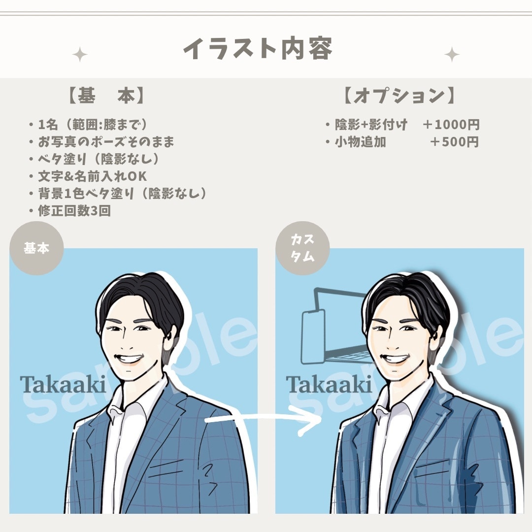 好印象で爽やか！カジュアルな似顔絵アイコン描きます ショップや名刺・SNSに利用OK＊爽やか雰囲気イラスト イメージ5