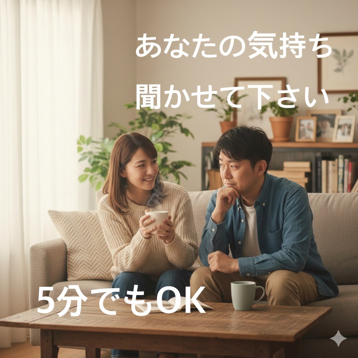 夫婦間の小さなモヤモヤ伺います 夫(妻)の些細な意見の食い違い等小さなモヤモヤ話しませんか？ イメージ1