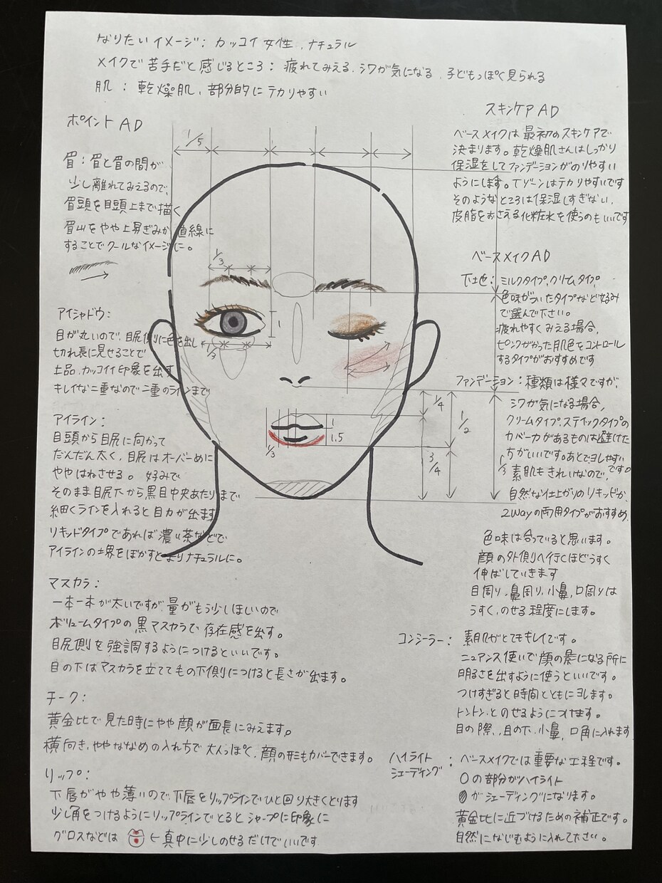 黄金比に基づいたあなたのメイクカルテお作りします メイクの基本、黄金比を知ってるだけでみんなと差がつきます！ イメージ2