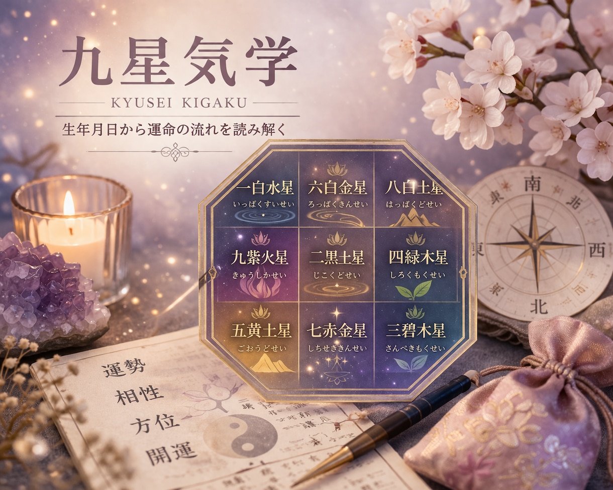 九星気学で相性を鑑定します 恋愛・結婚・複雑な関係も本質の相性を丁寧に鑑定します。 イメージ1