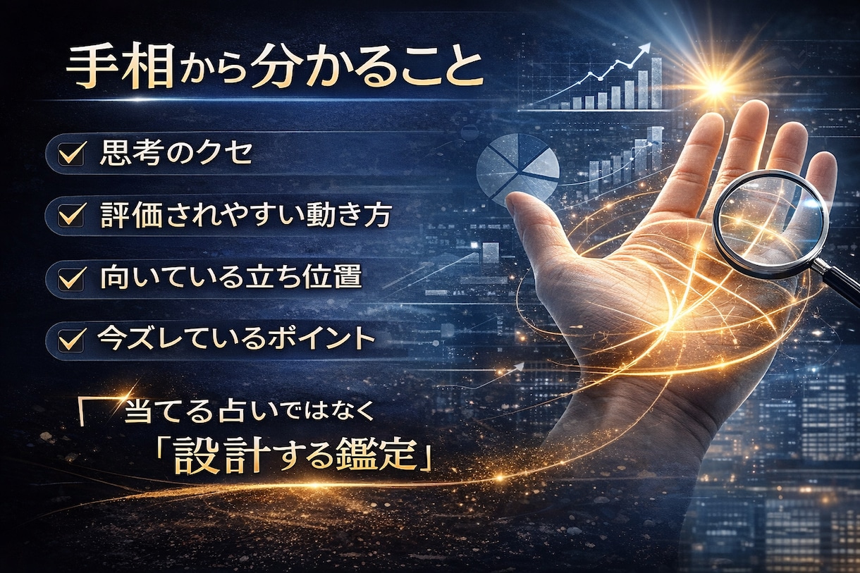 仕事運・評価の伸ばし方を手相で鑑定します 会社で正当に評価される働き方を設計します イメージ3