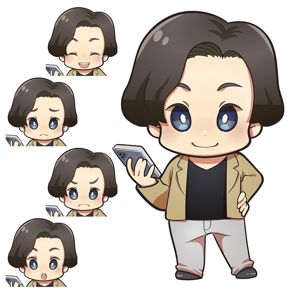 ミニキャラの立ち絵(表情5種)を販売いたしますます ブログ・アイコン・動画にお好きに使えます イメージ2