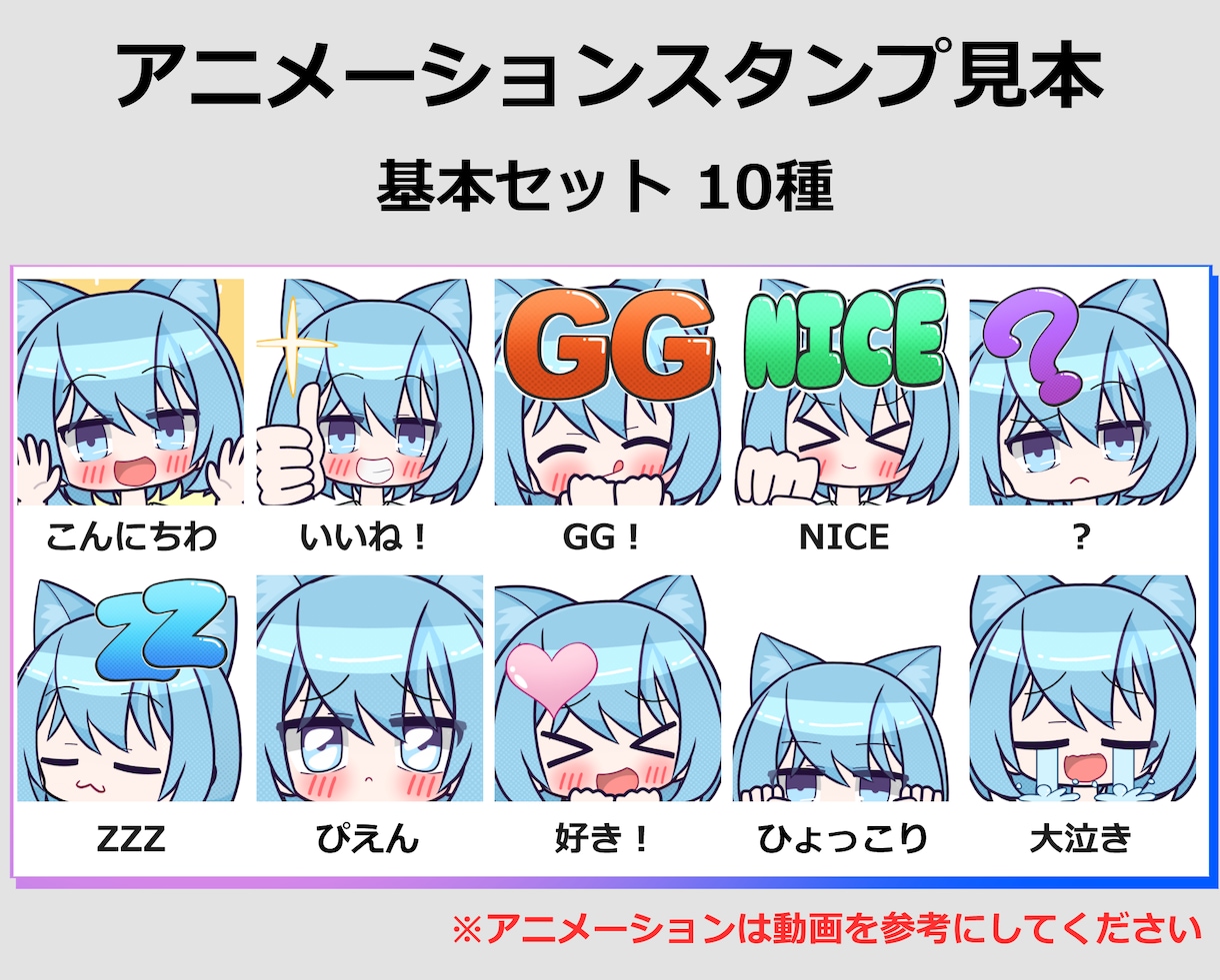 1個500円～！アニメーションスタンプを作ります 10種から納品！YouTube・Twitchなどに！！ イメージ3