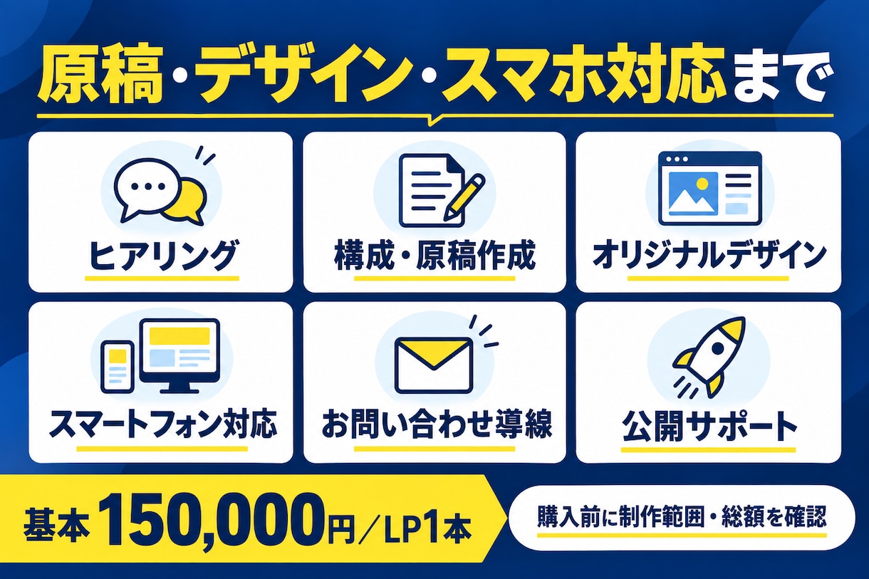 教室向けホームページ・LPを原稿から制作します 内容・料金・申込み先を1ページに。原稿から初回公開まで イメージ2