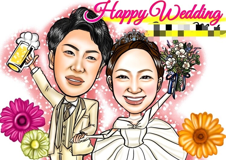 色鮮やか！！可愛い！！そんな似顔絵をお描きします 低コスト高クオリティをモットーに似顔絵を制作しております◎ イメージ3