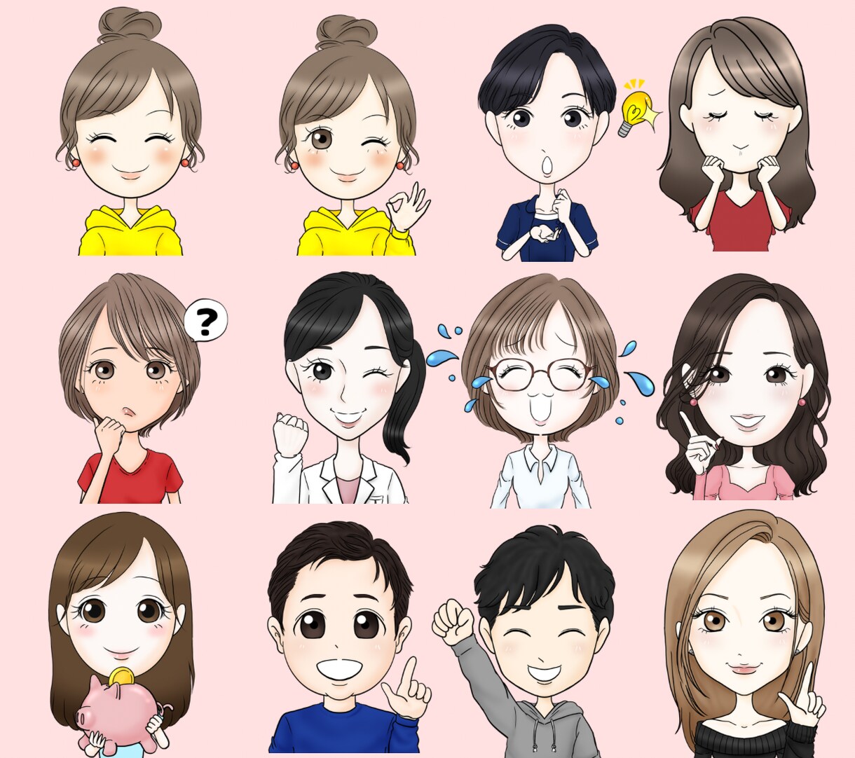 すぐ使える‼︎表情5点セット可愛いアイコン描きます 全部使えて好印象◎YouTube、X、Instagramに イメージ7