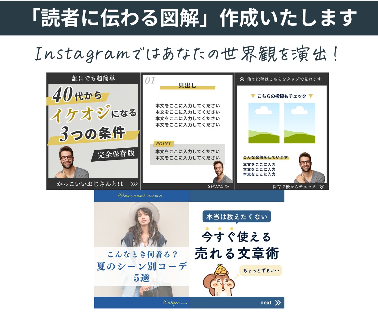 図解・画像のデザインを情報整理から一緒に行います X/インスタ/ココナラ画像/ブログ/他/canvaテンプレ イメージ6