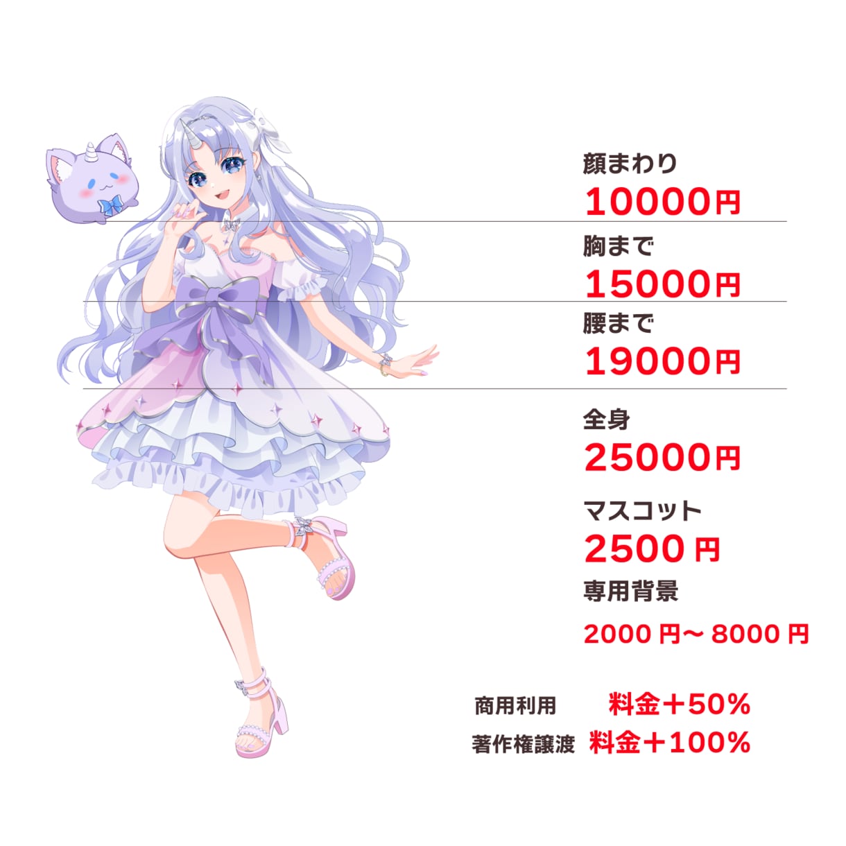 Vチューバー活動に使えるイラスト制作します 現役大手企業デザイナーがプロの一枚をお届けします イメージ10