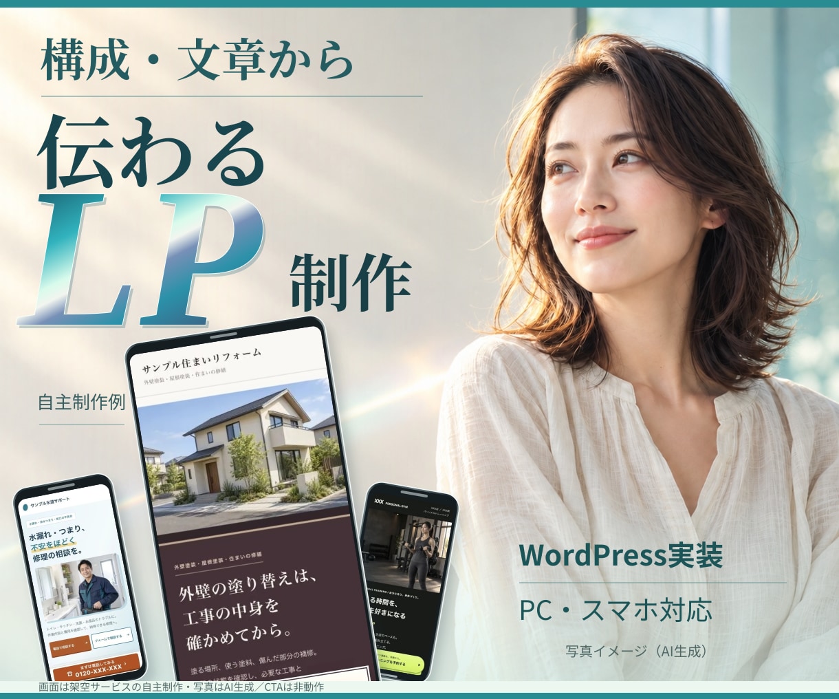 文章と構成から伝わるLPを制作します 既存WordPressに、構成・文章から1ページ制作 イメージ1
